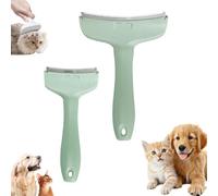 V-Tooth Peigne de toilettage multifonction à tête incurvée pour animaux de compagnie, design ergonomique, compact et vertical, idéal pour chiens et chats (vert, S + L)