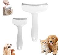 V-Tooth Peigne de toilettage multifonction à tête incurvée pour animaux de compagnie, design ergonomique, compact et vertical, idéal pour chiens et chats (blanc, S + L)
