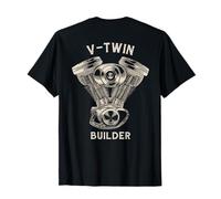V-Twin Builder Biker Imprimé Dos Moto T-Shirt