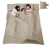 V VILISUN Doublure de sac de couchage, léger, portable, drap de voyage et de camping, avec sac de transport compact et sac de transport, pour voyage, hôtel