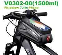 V0302-00 1.5l - Support De Téléphone Pour Écran Tactile De Vélo, Sac De Vélo, Sac De Cadre Avant De Route Vtt, Emballage Étanche, Rangement De Tube Supérieur De Cyclisme