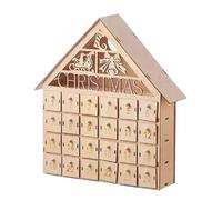V0n4 Calendrier de l'Avent en bois réutilisable avec compte à rebours 24 jours