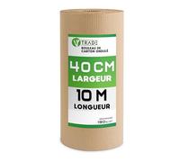 V1 TRADE Rouleau de carton ondulé 40 cm x 10 m - Carton ondulé 190 g/m² - Matériau d'emballage pour une expédition et un stockage sûrs - Respectueux de l'environnement et recyclable