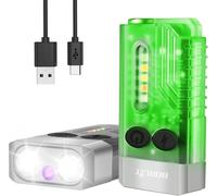 V10 Mini Lampe De Poche Led, 1000 Lumen Porte - Clés Lampe De Poche Avec 80db Alarme Buzzer, Lampe Uv 365nm, Queue Magnétique, Imperméable Ipx4 (Fluorescence)