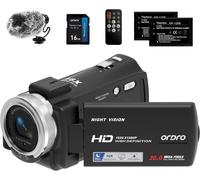 V12 Caméra vidéo Caméscope 1080P avec Mini Microphone, caméra vidéo numérique pour Youtube Vlogging, Mini caméscope vidéo 1080P pour débutants/Enfants/Adolescents/étudiants