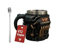 V12 Tasse à café en acier inoxydable V12 à double paroi en acier inoxydable pour golf, hiver, balcon, cour, jardin, parc, maison, pique-nique, camping, fête, whisky, bière, 300 ml