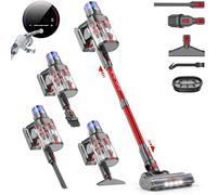 V15 Pro Max Aspirateur Balai Sans Fil, 600W/58Kpa/75Mins Aspirateur Sans Fil Puissant Avec Écran Led, Design À Double Bac Aspi Pour Sols Durs Poils D'Animaux Tapis