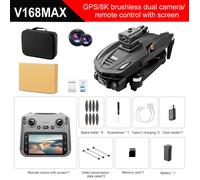 V168 Max-Screen GPS Drone 8K Caméra HD professionnelle 5G WIFI FPV 360 °Quadrirotor RC grand écran sans balais pour éviter