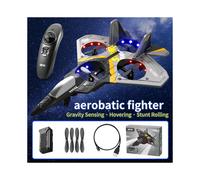 (V17-GREY-1Battery) Avion télécommandé V17 2,4 G, avion de chasse télécommandé, planeur, jouet en mousse