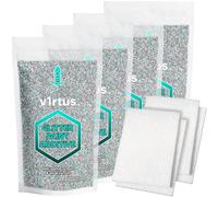 v1rtus Argent Holographique Additif de Peinture Scintillante [400g] + 4 Tampons de Polissage de Finition pour Peindre les Murs Scintillants - Ajouter à la Peinture en Emulsion Intérieure ou Extérieure