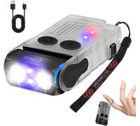 V20 Small Edc Flashlight Powerful 1000lm Rechargeable Usb C 365nm Uv Keychain Torch 180° Swivel Head Torch 2-Way Clip Magnet With Multicolor Cob Light - 13 Modes