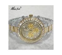 (V298-GS) 2022 Marque de luxe MISSFOX Or Hip Hop Montres Hommes Mode Arc-en-ciel Diamant Étanche Smart