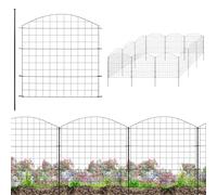 V2Aox Clôture jardin modulaire métal 12 éléments 78 cm noir