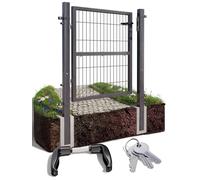 V2Aox Porte Portail Jardin Cadenas Serrures Clés Galvanisé Acier, Couleur/Hauteur de Porte:Anthracite / 120 cm