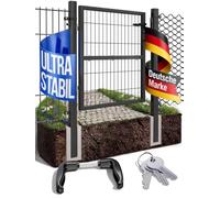 V2Aox Porte Portail Jardin Cadenas Serrures Clés Galvanisé Acier, Couleur/Hauteur de Porte:Anthracite / 100 cm