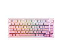 V3-SP Keyboard mécanique du boîtier en aluminium Point de joint à chaud RGB RVAB RGB Backlit Multi Mode Wired Compatible avec ISO ANSI Layout comprend des touchés latéraux imprimés(ANSI PASTEL PINK)