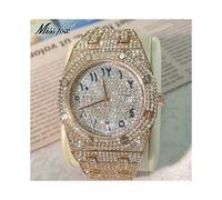(V301Q-RG) Montre de luxe tendance pour homme, style hip-hop, marque MISSFOX, diamant glacé, étanche,