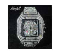 (V324L-SS) 2023 MISSFOX Montre Homme Iced Out Marque De Luxe Étanche Mode Quartz Montre-Bracelet Hip