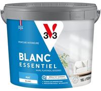 V33 - Blanc Essentiel - Peinture Intérieure - Peinture Murs, Plafonds et Boiseries - Application Rapide & Facile - Couvre en 2 Couches - Chantier Rapide - Recouvrable en 3h - Blanc Durable - Mat 10L