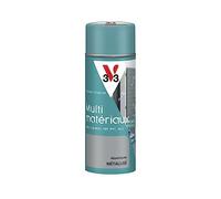 V33 Bombe Peinture Extérieure Multi-matériaux Aluminium Métallisé 400ml