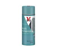 V33 Bombe Peinture Extérieure Multi-matériaux Bleu Turquoise Satin 400ml