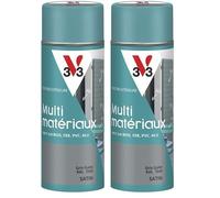 V33 Bombe Peinture Extérieure Multi-matériaux Gris Galet Satin 400ml (Lot de 2)