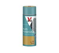 V33 Bombe Peinture Extérieure Multi-matériaux Miel Satin 400ml | Aérosol, Antirouille, Mobiliers, Fenêtres, Portails, Grilles, Séchage Rapide, Tendu Bon