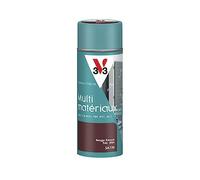 V33 Bombe Peinture Extérieure Multi-matériaux Rouge Basque Satin 400ml | Aérosol, Antirouille, Mobiliers, Fenêtres, Portails, Grilles, Séchage Rapide et Tendu Bon, RAL 3004