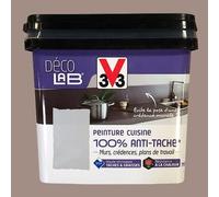 V33 Déco LAB Peinture Cuisine 100% Anti-Tâche Humus 0,75 L