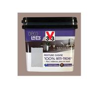 V33 Déco LAB Peinture Cuisine 100% Anti-Tâche Humus 0,75 L