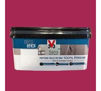 V33 Déco LAB Peinture Salle de bain 100% Etanche Cassis 2 L