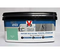 V33 Déco LAB Peinture Salle de bain 100% Etanche Menthe verte 2 L