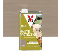 V33 Huile Bois Extérieur Haute Protection Bois Grisé Mat 1L