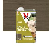 V33 Huile Bois Extérieur Haute Protection Gris Fumé Mat 1L
