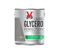 V33 Laque Glycéro Satin, Taupe, 2 l (Lot de 1) | Tendu impeccable, Adhérence directe, Multi-supports, Intérieur-Extérieur, Haute résistance taches et chocs