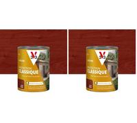 V33 Lasure Bois extérieur Acajou - Protection Classique 4 ans - Protège du grisaillement - Direct bois neufs ou anciens - Texture anti-goutte - 0,75L (Lot de 2)