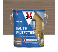 V33 Lasure Bois extérieur Cèdre argenté satin - Haute Protection 8 ans - Haute résistance hydrofuge et anti-UV - Résiste aux variations du bois - Ecolabel, résine d'origine végétale - 2,5L
