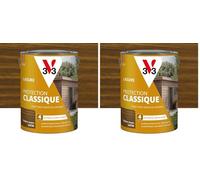 V33 Lasure Bois extérieur Chêne moyen - Protection Classique 4 ans - Protège du grisaillement - Direct bois neufs ou anciens - Texture anti-goutte - 5L (Lot de 2)