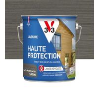 V33 Lasure Bois extérieur Gris anthracite satin - Haute Protection 8 ans - Haute résistance hydrofuge et anti-UV - Résiste aux variations du bois - Ecolabel, résine d'origine végétale - 2,5L