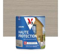 V33 Lasure Bois extérieur Gris argenté satin - Haute Protection 8 ans - Haute résistance hydrofuge et anti-UV - Résiste aux variations du bois - Ecolabel, résine d'origine végétale - 0,75L