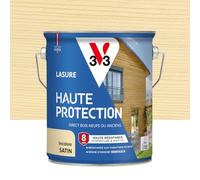 V33 Lasure Bois extérieur Incolore satin - Haute Protection 8 ans - Haute résistance hydrofuge et anti-UV - Résiste aux variations du bois - Ecolabel, résine d'origine végétale - 2,5L