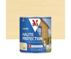 V33 Lasure Bois extérieur Incolore satin - Haute Protection 8 ans - Haute résistance hydrofuge et anti-UV - Résiste aux variations du bois - Ecolabel, résine d'origine végétale - 0,75L