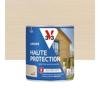 V33 Lasure Bois extérieur Lin satin - Haute Protection 8 ans - Haute résistance hydrofuge et anti-UV - Résiste aux variations du bois - Ecolabel, résine d'origine végétale - 0,75L