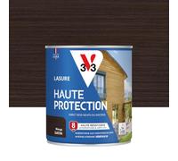 V33 Lasure Bois extérieur Wengé satin - Haute Protection 8 ans - Haute résistance hydrofuge et anti-UV - Résiste aux variations du bois - Ecolabel, résine d'origine végétale - 0,75L