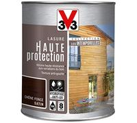 V33 Lasure Haute Protection 8 Ans, Les Intemporelles, Chêne Foncé, 1 L