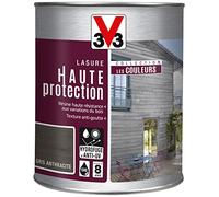 Lasure Bois V33 Haute Protection Couleur Gris Anthracite Mat 1L