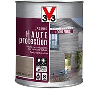 Lasure Bois V33 Haute Protection Couleur Gris Argenté Mat 1L