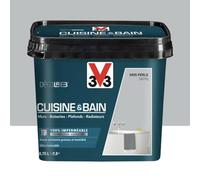 V33 Peinture 100% imperméable Cuisine & bain DécoLAB Gris perle 0,75 L