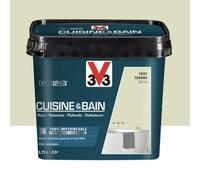 V33 Peinture 100% imperméable Cuisine & bain DécoLAB Vert tendre 0,75 L