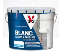 V33 Peinture blanche mat, BLANC GARAGE & SOUS-SOL, 10L